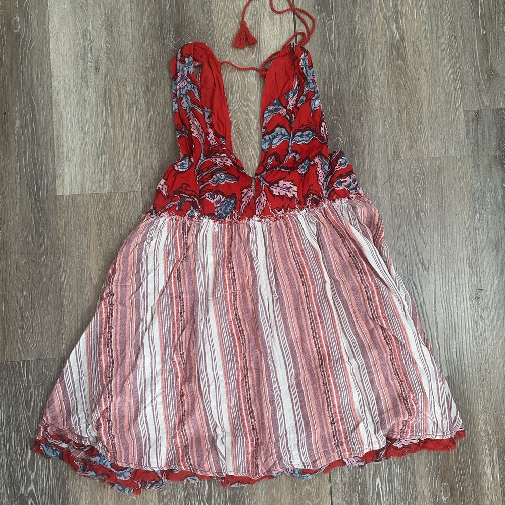 FP Movement by Free People Red and Blue Casual Dress
